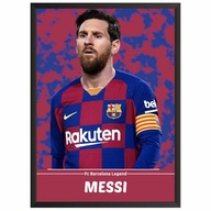 Lionel Messi Barcelona Plakat Obraz z piłkarzem w ramce Prezent