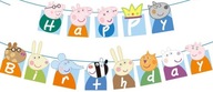 GIRLANDA URODZINOWA BANER ŚWINKA PEPPA GEORGE HAPPY BIRTHDAY URODZINY 230cm