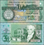 Guernsey - 1 funtów ND/1991 * P52d * seria Y
