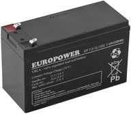 AKUMULATOR BATERIA AGM BEZOBSŁUGOWY EUROPOWER EP 7,2Ah 12V EP7,2-12 7.2-12