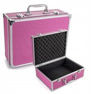 Hliníkový kufor Pink vybavenie makeup kozmetická taška