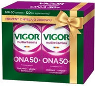 VIGOR multiwitamina ONA 50+ ZESTAW NA PREZENT dla kobiet 2x60 tabletek