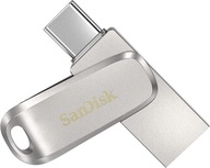 Pendrive SanDisk Ultra Dual Drive Luxe 256 GB USB 3.0, USB 3.1 typ C strieborný