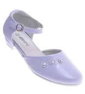 Białe buty do komunii dla dziewczynki Pantofle komunijne dziecięce 11186 37