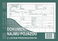 Druk Dokument najmu pojazdu z listem przewoz 809-3