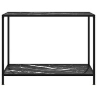 vidaXL Konzolový stolík, čierny, 100x35x75 cm, tvrdené sklo