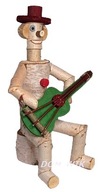 Piękna ozdoba figurka ogrodowa z Gitarą Ludzik z brzozy Dom-Wik