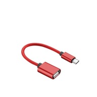 Adapter przejściówka USB Typ C USB-C HOST USB USB-A na kablu OTG czerwony