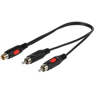 Adapter Kabel Y RCA Gniazdo - 2 x RCA Wtyki Jakość