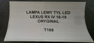 light left rear part LED LEXUS RX IV 16-19 original
