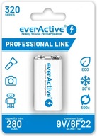 1x AKUMULATOREK BATERIA 6F22 9V everActive 320mAh