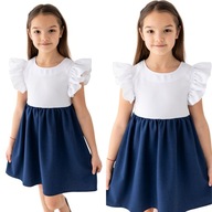 Galove šaty do školy Návštevnícke šaty bielo-modré Lily Grey 110