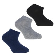 3x Detské ponožky hladké členkové ponožky bez vzoru farebné Poľské veľ. 23-26