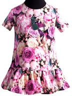 Šaty Pre Dievčatko Kvety Amarant Ružová veľ. 98