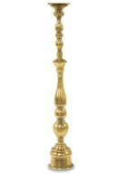 Zlatý starožitný štýlový kovový vysoký svietnik