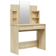 Toaletný stolík so zrkadlom, dub sonoma, 96x40x142 cm
