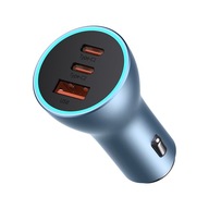 BASEUS ŁADOWARKA SAMOCHODOWA USB-A + 2X USB-C 65W JAKOŚĆ ORYGINAŁ