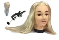 Hlava dámska tréningová hlava na česanie syntetických vlasov 55cm