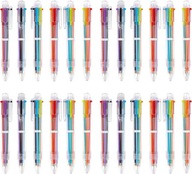 24 szt. Wielokolorowe długopisy 6-w-1, chowane długopisy 6 kolorów przezroc