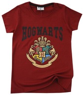 KOSZULKA T-SHIRT bluzka DZIEWCZĘCA HARRY POTTER BAWEŁNA bordowa 140 D064F