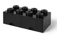 Pojemnik klocek z szufladami Lego Brick Drawer 8 czarny