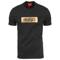 HUGO čierne tričko meska logo nápis HUGO BOSS r.M