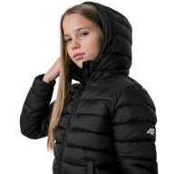 Dievčenská bunda 4F hlboko čierna