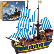Pirátska loď Heimdall, model stavby modrej plachetnice