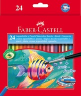 Kredki ołówkowe Faber-Castell 24 kol aqua akwarelowe z pędzelkiem