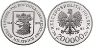 200000 zł (1993) - 750 lat Szczecina