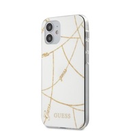 Guess Guess Gold Chain - Etui iPhone 12 Mini (biały)