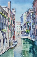 "Benátky", akvarel Alexander Franko