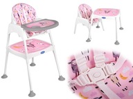 Krzesełko do karmienia dziecka malucha stoliczek stolik krzesło 3w1 różowy