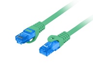 Kabel krosowy patchcord S/FTP kat.6A LSZH CCA zielony 10m