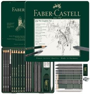 FABER-CASTELL Zestaw ołówków i grafitów do szkicowania Pitt kredki 19 sztuk