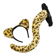 Sada chvosta zvieraťa, kostýmová dekorácia Zviera Žltý leopard 2ks