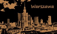 Magnes drewniany 10x6cm - Warszawa - na lodówkę