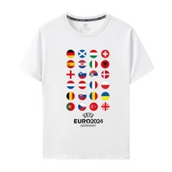 2024 Germany European Cup Cotton Tričko s krátkym rukávom, biele, XXL