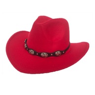 Czerwony styl Kowbojski kapelusz Faux Leather Mężc