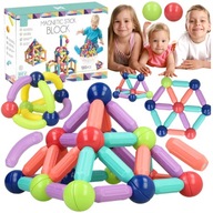 VEĽKÉ 3D MAGNETICKÉ KOCKY pre deti 120 ks Magnetic Block