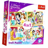 Puzzle 4w1. Disney Księżniczki. Szczęśliwy dzień