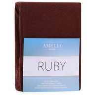 Prześcieradło RUBY kolor brązowy styl klasyczny materiał frotte 100-120x200