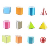 3D tvary Geometrické telesá Montessori hračky Geometrické tvary 12 geometrií