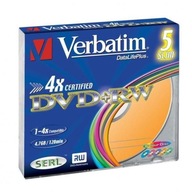 Płyty Verbatim DVD+RW 4.7GB 4x slim box 5szt.