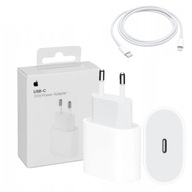 Apple set: nabíjačka sieťová + Lightning kábel USB typ C 3000 mA 9 V + Kábel USB typ C - Apple Lightning Apple 1 m biely