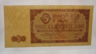 Banknot 5 złotych 1948 seria AU traktorek stan 3+