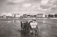 1136. Niemcy Cuxhaven Wóz Konny na Plaży,Pocztówka Lata 1950-60
