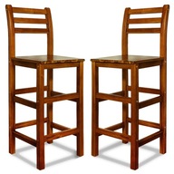 2x Hoker taboret krzesło stołek barowe do kuchni drewniany akacja Drewno