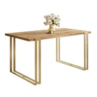 Rozkladací stôl ACTON GOLD na zlatých nohách dub craft zlatý 160x90