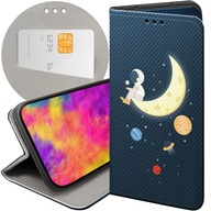 Flipové puzdro Hello Case pre SAMSUNG GALAXY A10 Flipové puzdro Kabura antracitový vesmír mesiac